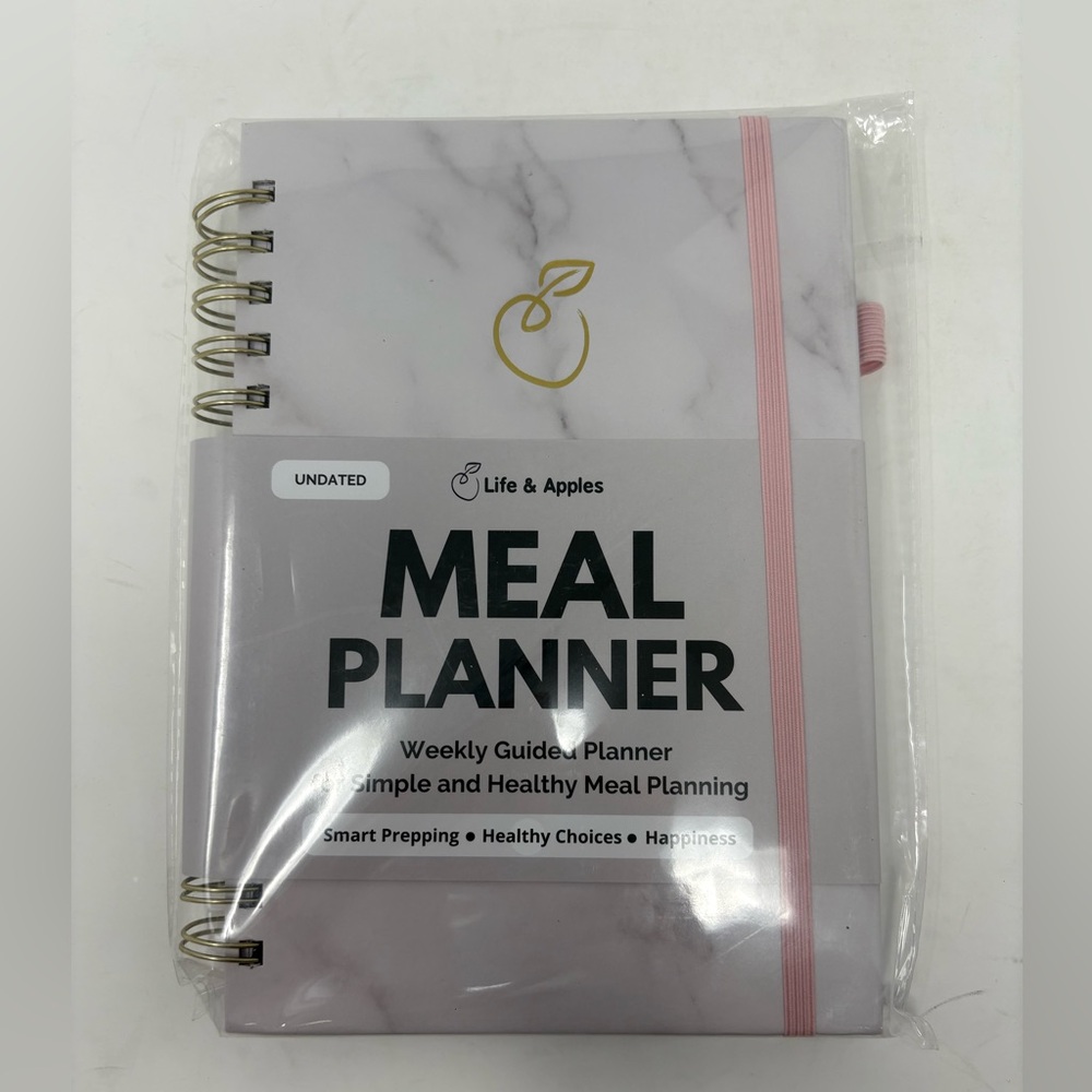 New Life & Apples The Meal Planner Weekly Guided Marble Cover Wellness Prep